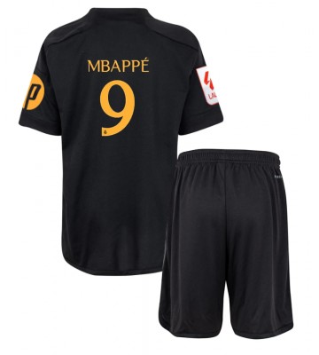 Real Madrid Kylian Mbappe #9 Tredje trøje Børn 2023-24 Kort ærmer (+ korte bukser)
